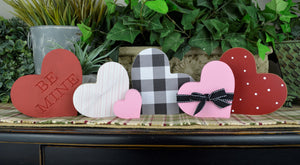 DIY Painted Wood Hearts- Valentine's Day Craft