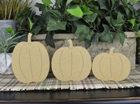 Pumpkins with Lines- Set of 3